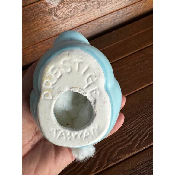 Ceramic Bunny Rabbit Figurine Light Blue Whimsical Easter Spring Decor - Picture 5 of 10